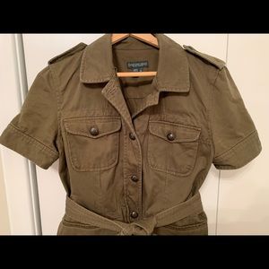 Ralph Lauren army green button up T-shirt. Medium. Good condition.